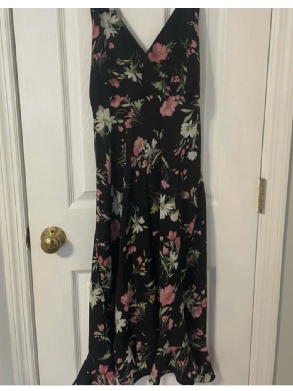 Vintage Floral Halter Midi Dress